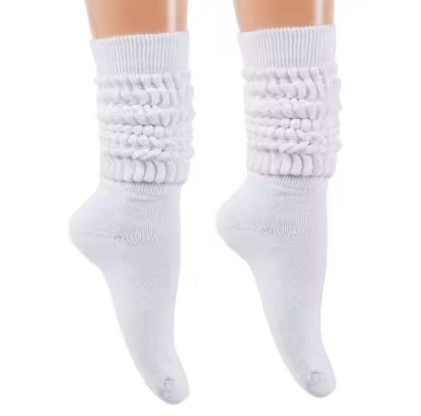 White Scrunch Socks