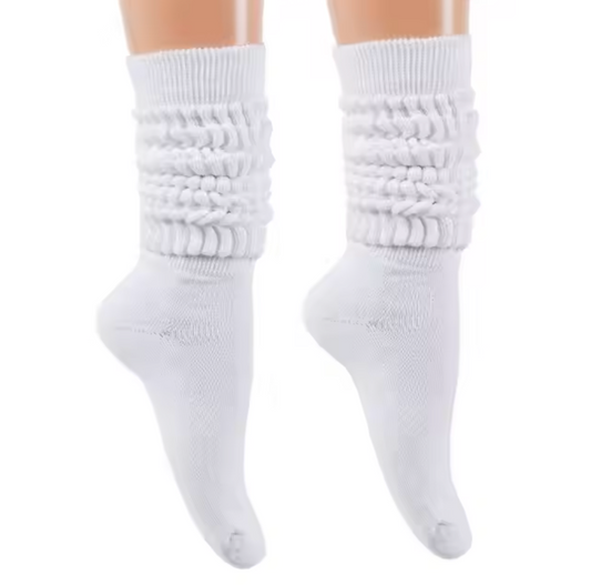 White Scrunch Socks