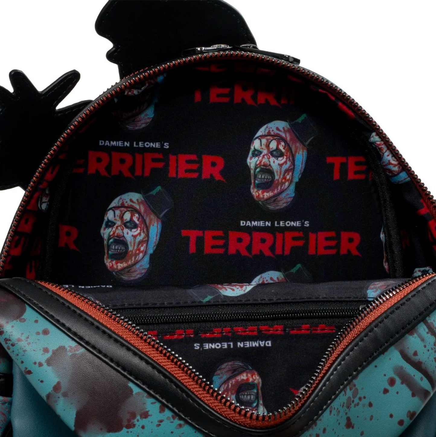 Terrifier Art the Clown Blood Splatter Glow-in-the-Dark Mini-Backpack Loungefly