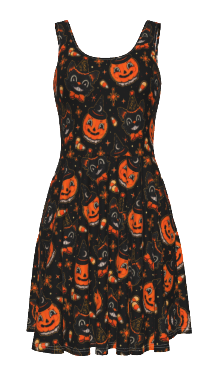 Retro Halloween Skater Dress