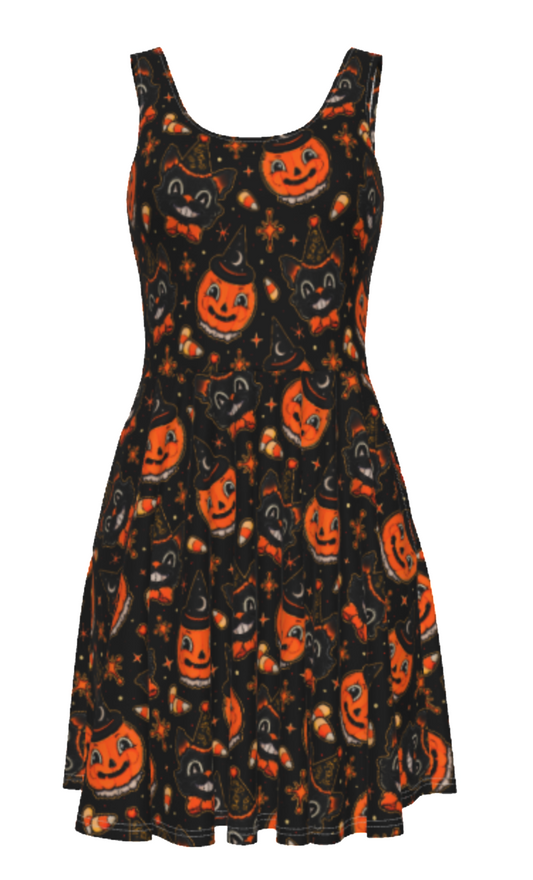 Retro Halloween Skater Dress