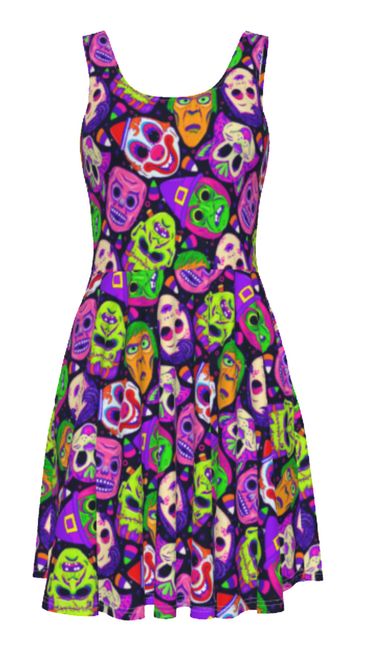Masks Skater Dress
