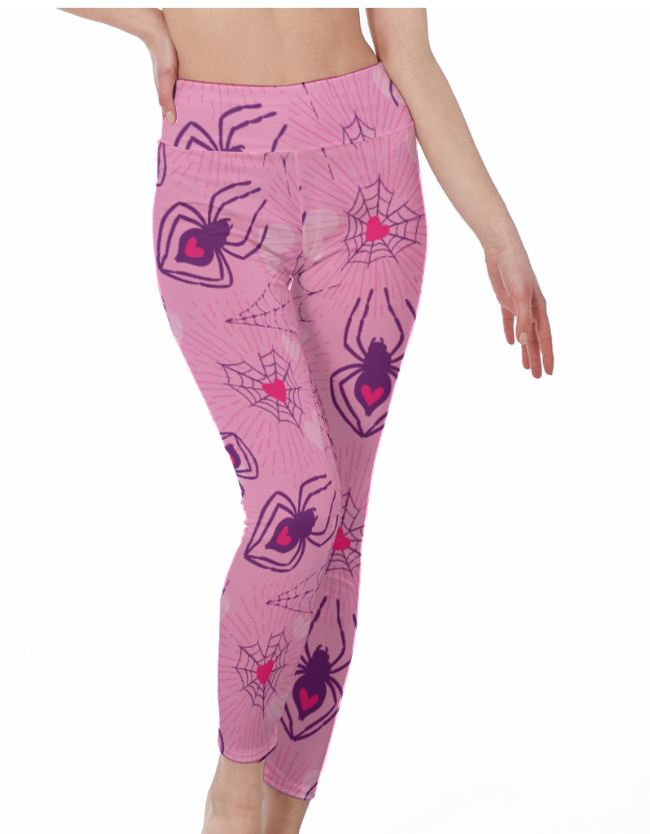 Luxury Pink Spiderweb Leggings