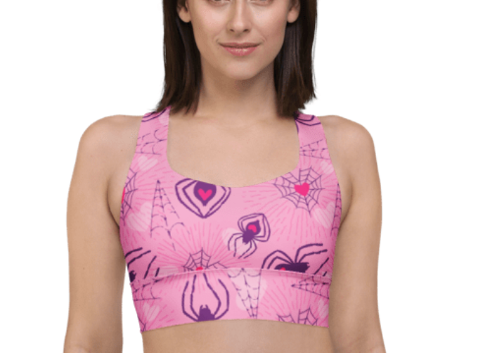Luxury Pink Spider Sports Bra