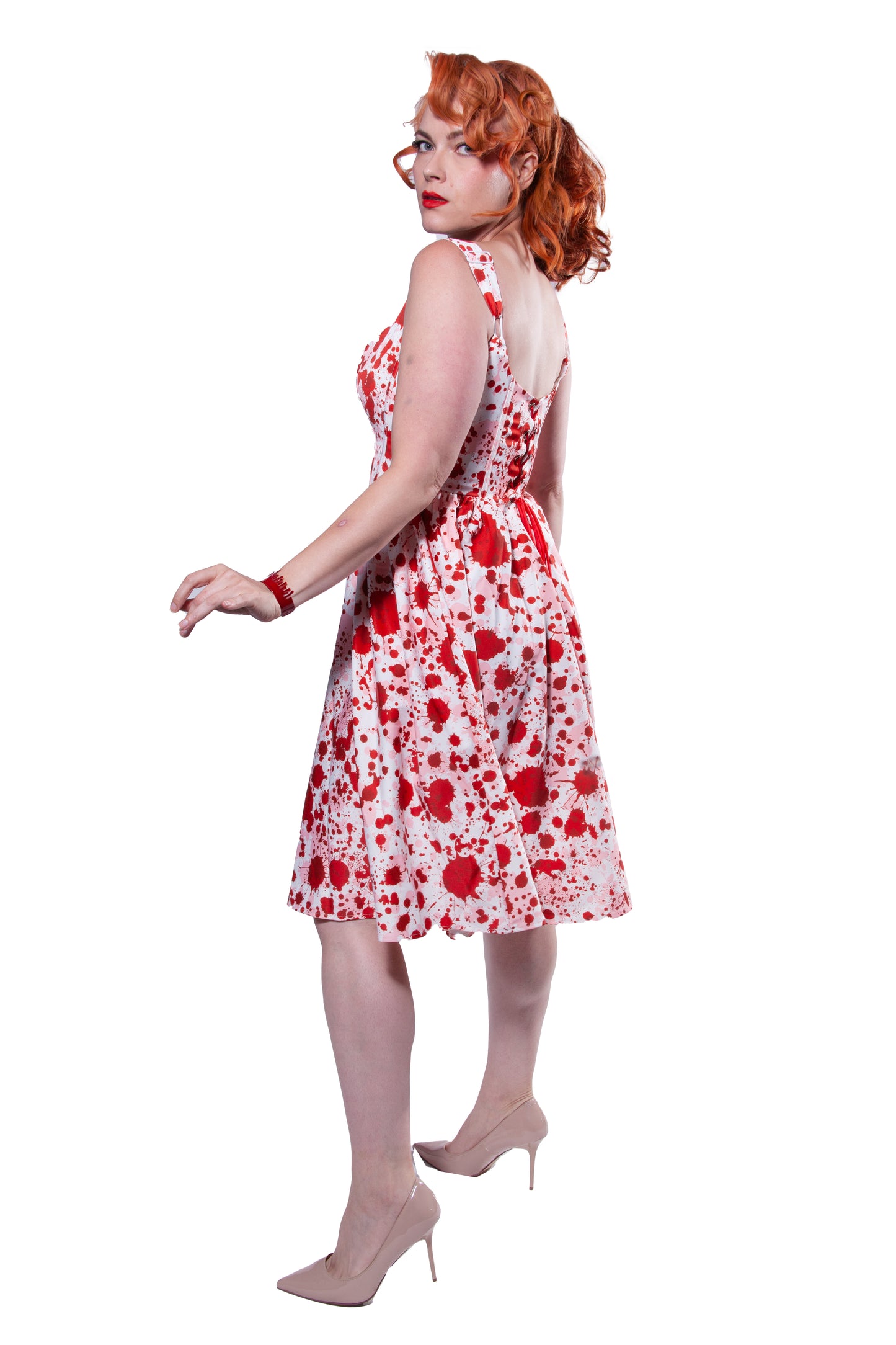 Vampire Lace-Up Swing Dress