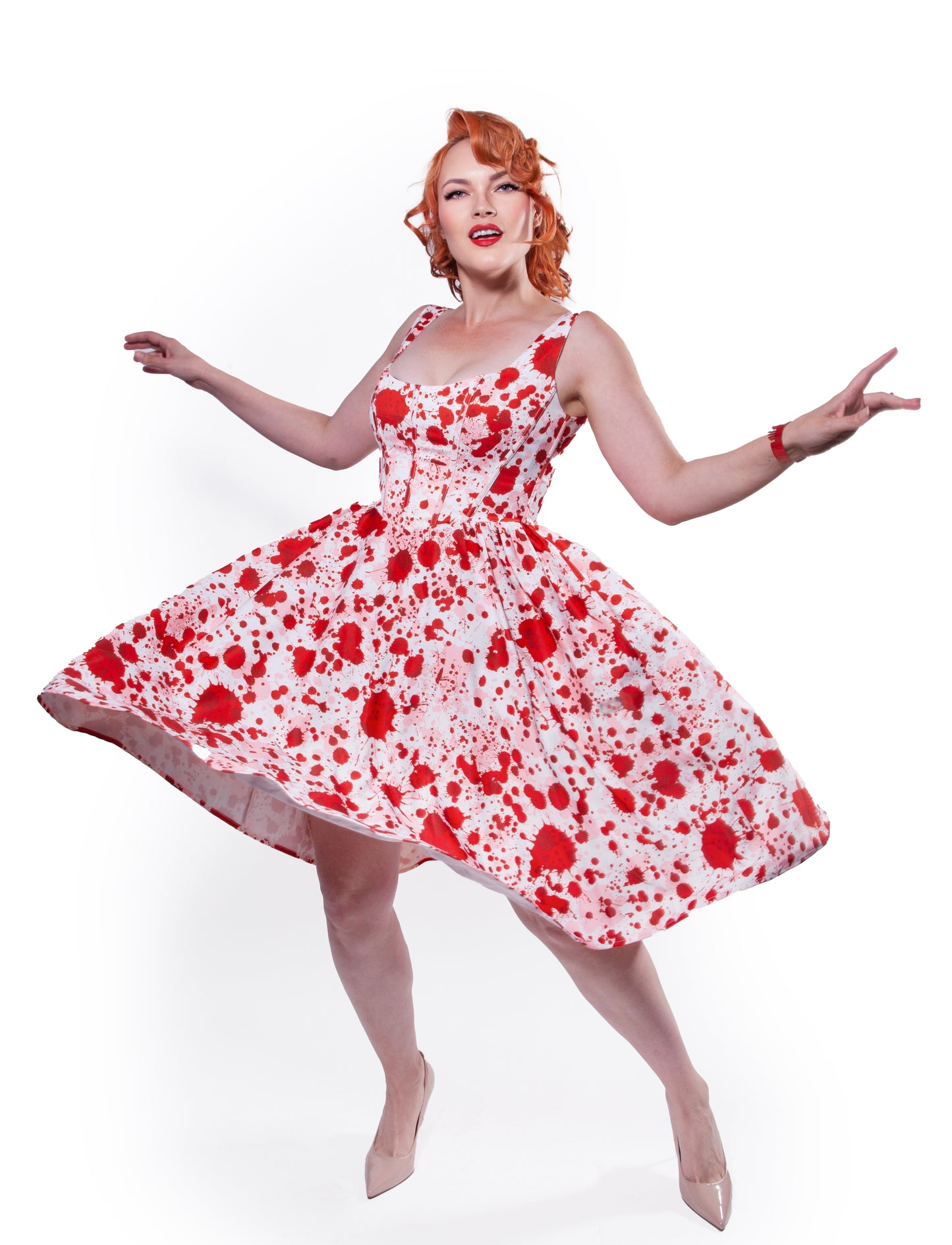 Vampire Lace-Up Swing Dress