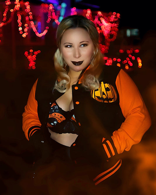 Unisex Pumpkin Varsity Jacket