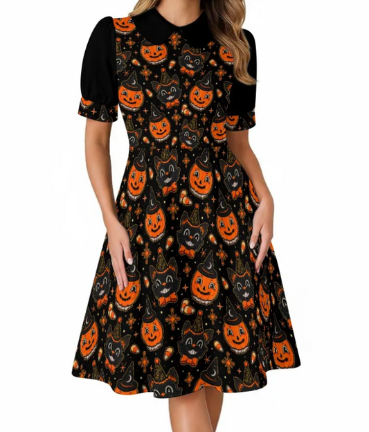 Retro Halloween Baby Doll Dress