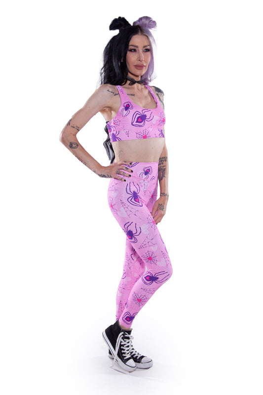 Luxury Pink Spider Sports Bra